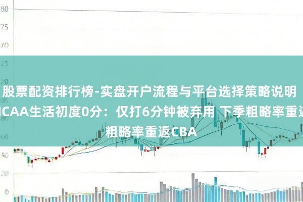 股票配资排行榜-实盘开户流程与平台选择策略说明 林葳NCAA生活初度0分：仅打6分钟被弃用 下季粗略率重返CBA