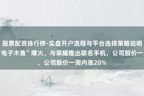 股票配资排行榜-实盘开户流程与平台选择策略说明 泡泡玛特“电子木鱼”爆火、与荣耀推出联名手机，公司股价一周内涨20%